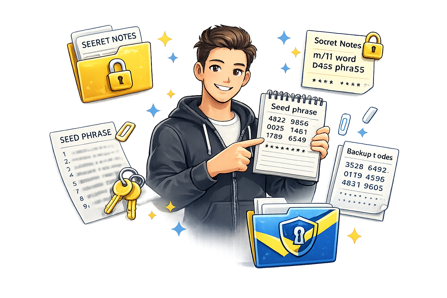 BlueGuard secure notes illustration