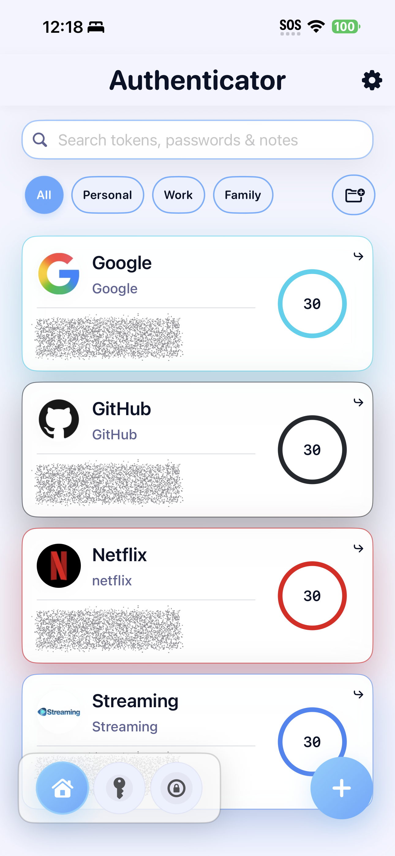 Notes screen
